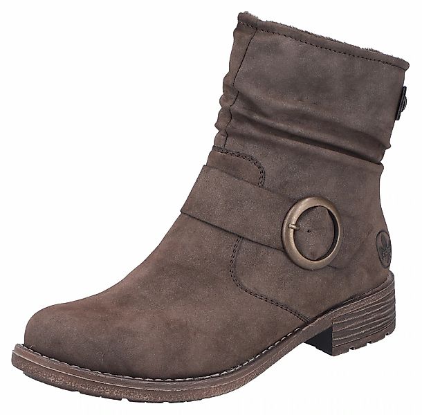 Rieker Stiefelette, Boots, Blockabsatz, slouchy Schaft und Innenreißverschl günstig online kaufen