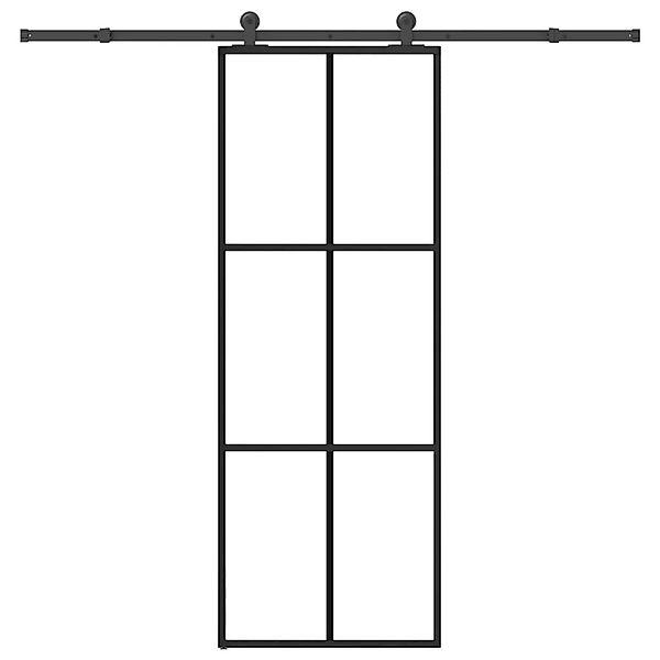 vidaXL Schiebetür mit Beschlag 76x205 cm ESG-Glas & Aluminium 3332818 günstig online kaufen