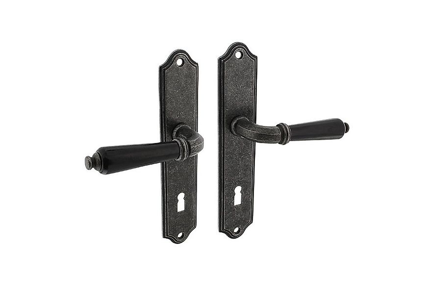 MS Beschläge Türbeschlag Antik Grau Langschild-Türdrücker Griff Schwarz günstig online kaufen