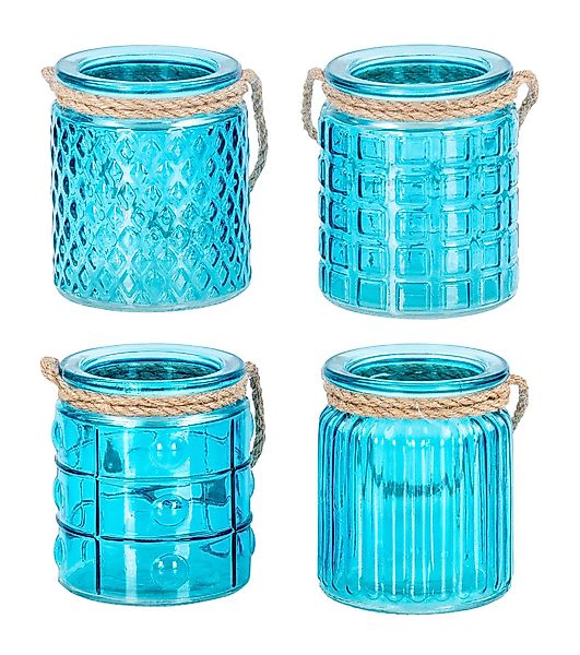 Levandeo® Teelichthalter, 4er Set Teelichthalter Glas günstig online kaufen