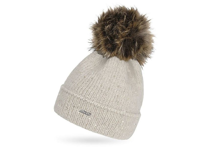 Neverless Bommelmütze Damen Strick-Mütze mit Fellbommel und Innenfutter Fle günstig online kaufen