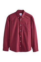 Next Langarmhemd Angerautes, langärmeliges Oxford-Hemd (1-tlg) günstig online kaufen