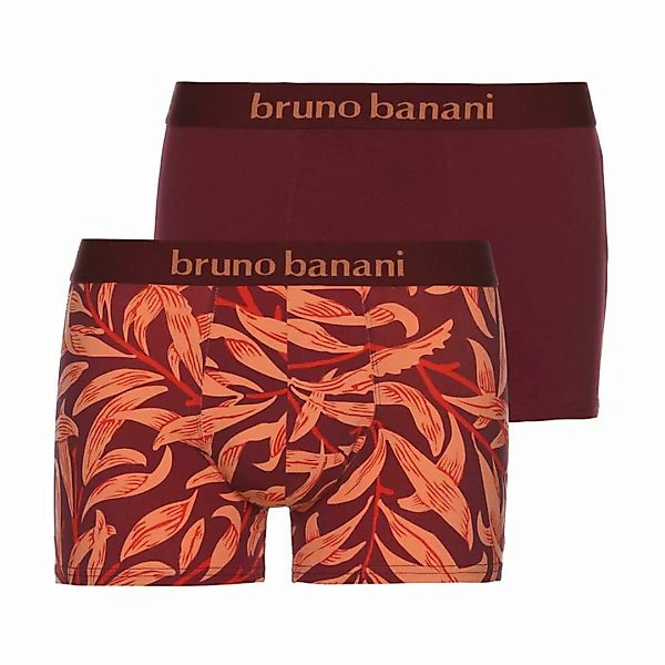 Bruno Banani Herren Short 2er Pack - Leaf, Baumwolle Rot XL günstig online kaufen