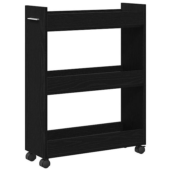 vidaXL Fächerschrank Rollschrank Schwarz Eiche 60x22x79 cm Holzwerkstoff (1 günstig online kaufen