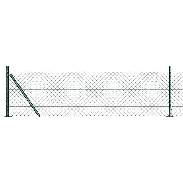 vidaXL Zaunpfosten Grün 10 x 0,4 m 40 x 40 mm Maschen Stahl und PVC 3351226 günstig online kaufen