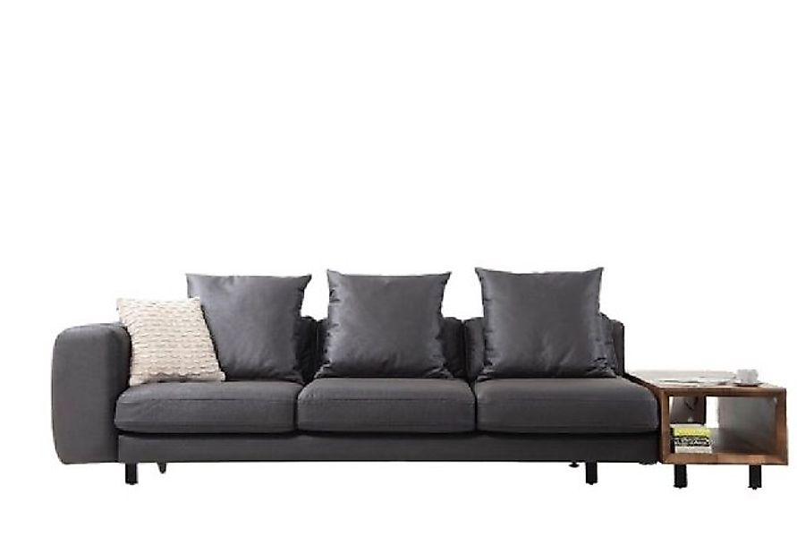 Xlmoebel 3-Sitzer Dreisitzer Stoffsofa in Grau mit Tisch - Polstercouch sit günstig online kaufen