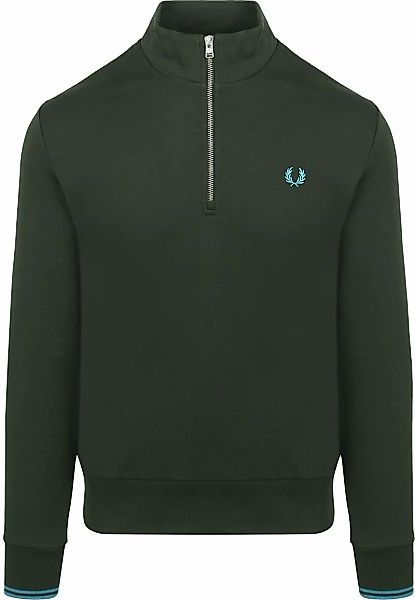 Fred Perry Half Zip Pullover Dunkelgrün - Größe M günstig online kaufen