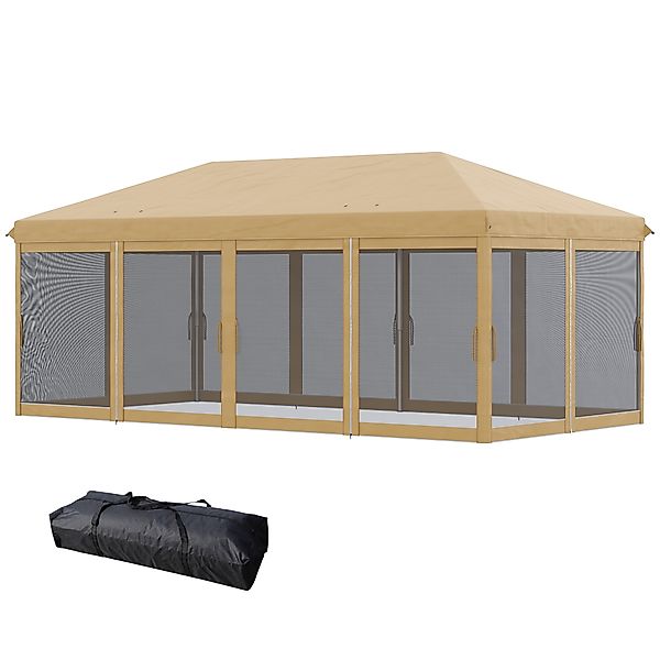 Outsunny Gartenpavillon Faltpavillon Pop-up Terrassenpavillon 6 x 3 m Anti- günstig online kaufen