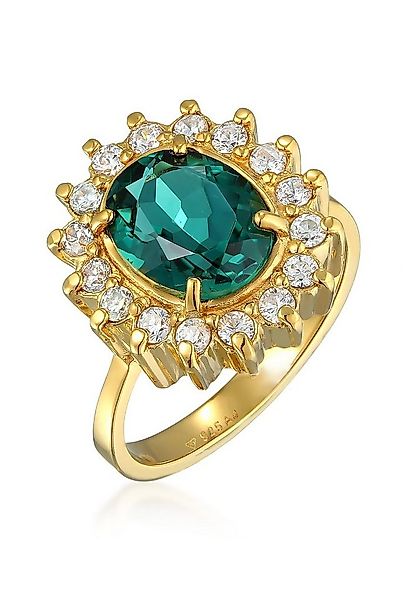 Elli Premium Fingerring Cocktailring Quarz Grün Royal Zirkonia 925 Silber günstig online kaufen