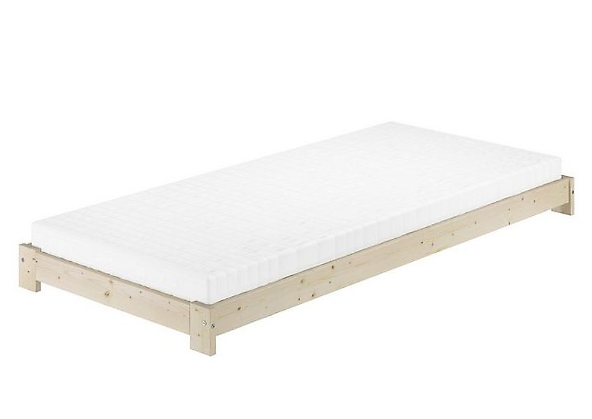 ERST-HOLZ Bett Unbehandeltes bodennahes Einzelbett 90 x 200 Fichte, Fichteu günstig online kaufen