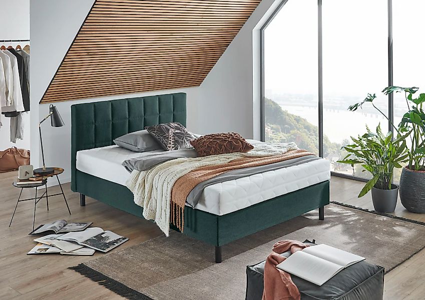 ATLANTIC home collection Boxbett "Nikola" Massivholzfüßen, mit / ohne Matra günstig online kaufen