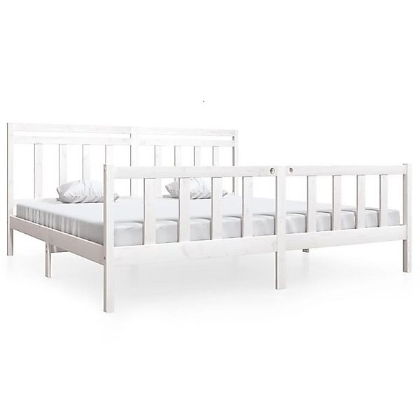 vidaXL Bettgestell, Massivholzbett Weiß 200x200 cm günstig online kaufen