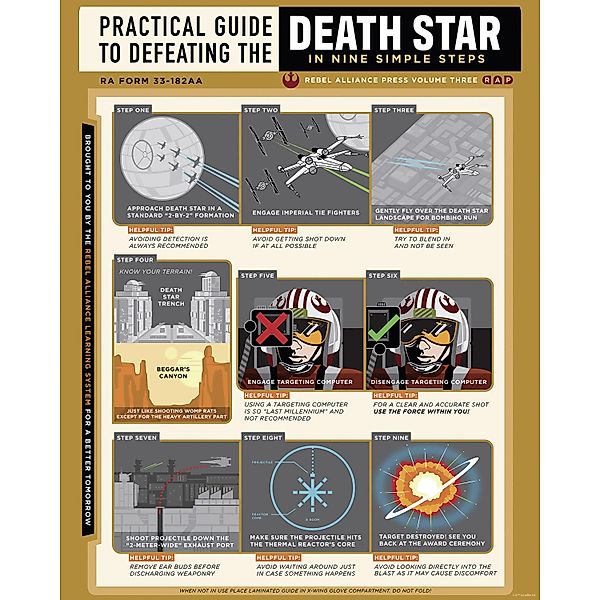 Komar Wandbild Star Wars Death Star Defeating Guide 40 cm x 50 cm Grau günstig online kaufen