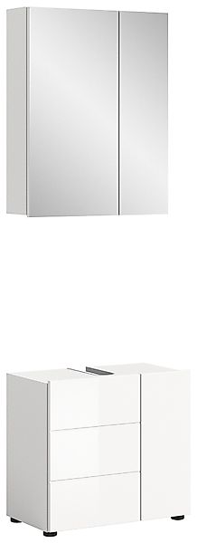 welltime Badmöbel-Set »BIEL, TOPSELLER, 2 teilig, inkl. Beleuchtung, MDF Fr günstig online kaufen