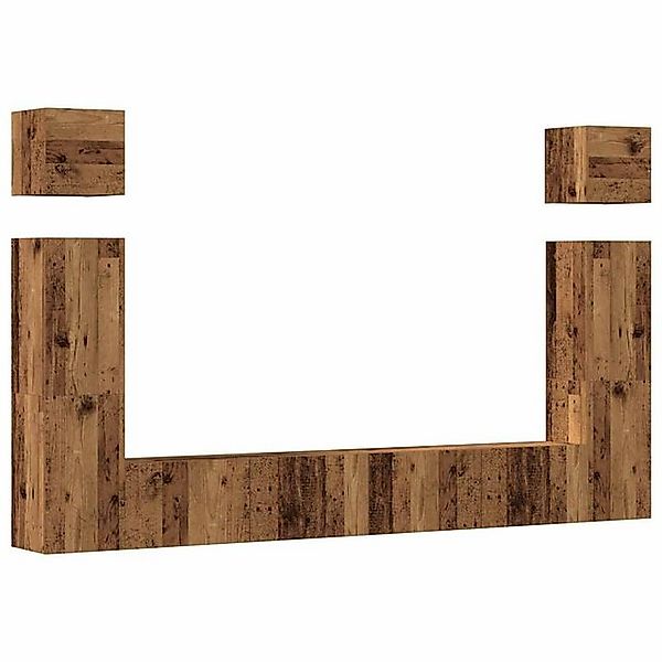 vidaXL Schrankmodule 6-tlg. TV-Schrank-Set Wandmontage Altholz-Optik Holzwe günstig online kaufen