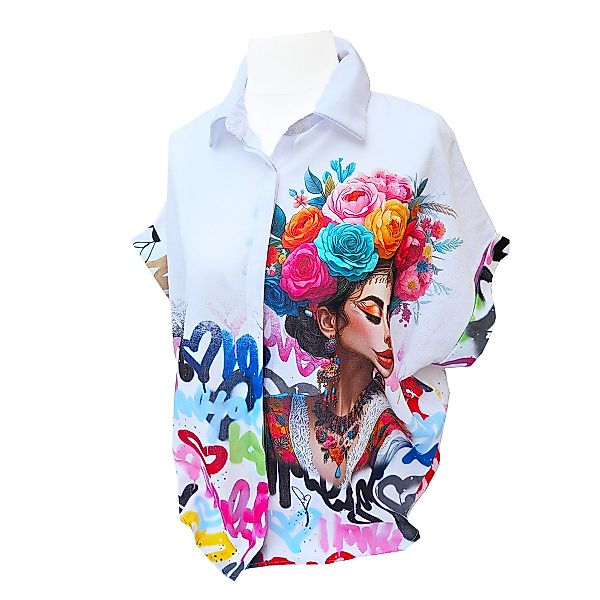Kurzarmbluse SAISON Bluse Mexikanische Frau 42/44/46 günstig online kaufen