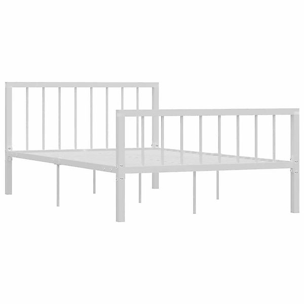 vidaXL Bettgestell Weiß Metall 120x200 cm618333 günstig online kaufen