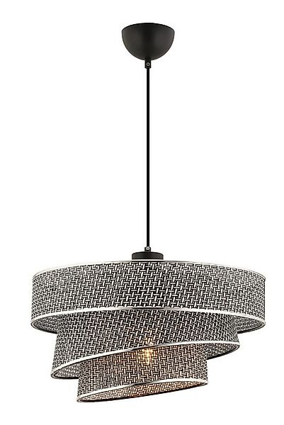 Opviq Pendelleuchte, ohne Leuchtmittel, Textilschirm in Rattanoptik günstig online kaufen