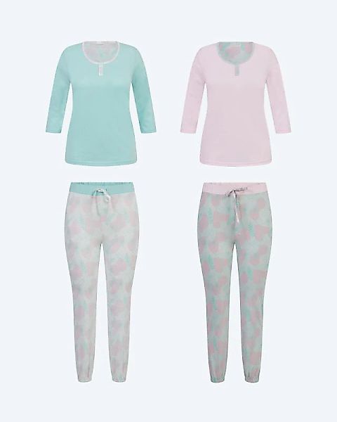 Helena Vera Pyjama Floral, 2tlg. günstig online kaufen