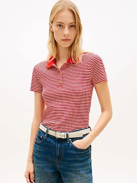 Tommy Hilfiger Poloshirt "GOLD BUTTON SLIM SS POLO" günstig online kaufen