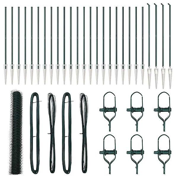 vidaXL Zaunpfosten Grün 50 x 1,2 m 36 mm Maschenweite Stahl und PVC 3353136 günstig online kaufen