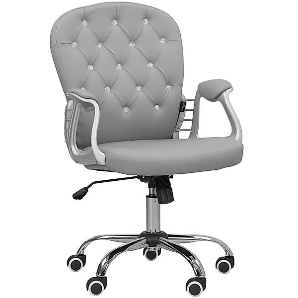 Vinsetto Bürostuhl Ergonomisch für Home Office 59,5 x 60,5 x 93-103 cm Hell günstig online kaufen