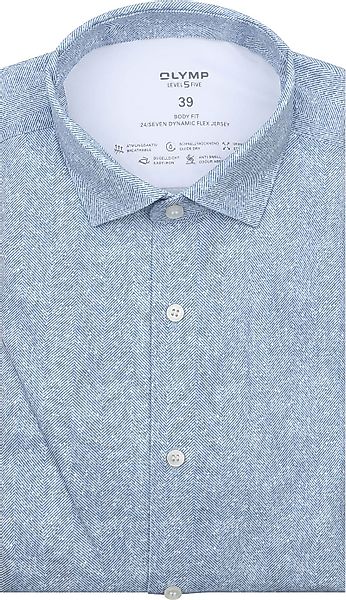 OLYMP Hemd Level 5 24/Seven Herringbone Blau - Größe 42 günstig online kaufen