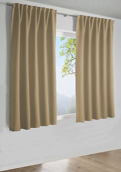 Sehlbach Gardine "Schal Dimout Uni" Schlaufen 1 Stk. tlg. mit Gardinenband günstig online kaufen