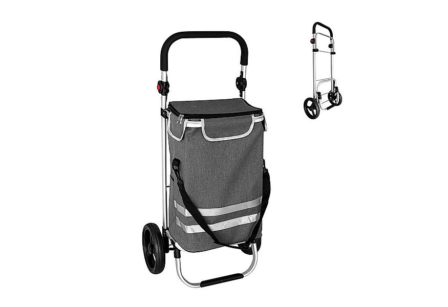 relaxdays Einkaufstrolley Klappbarer Einkaufstrolley 45 l, 45 l, grau günstig online kaufen