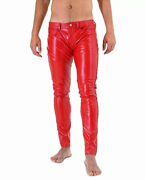 BOCKLE Lederhose Bockle® PUSH-STRAP rote Kunstlederhose mit Jock-Star Gay F günstig online kaufen