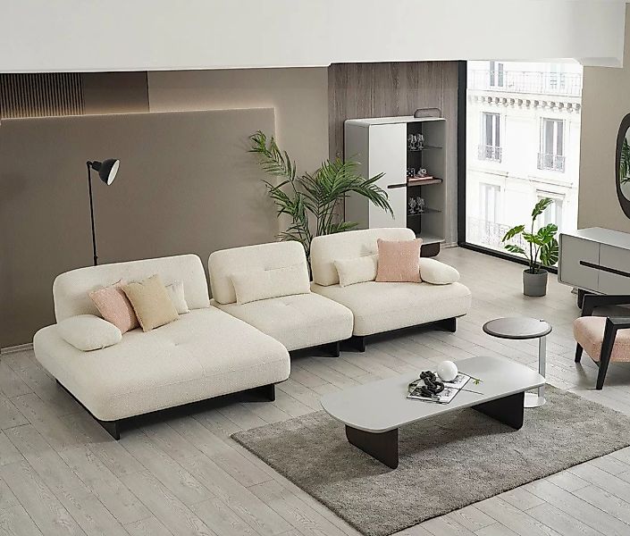 JVmoebel Ecksofa Wohnzimmer Textil Sofa Luxuriöse L-Form Couch Ecksofa Desi günstig online kaufen
