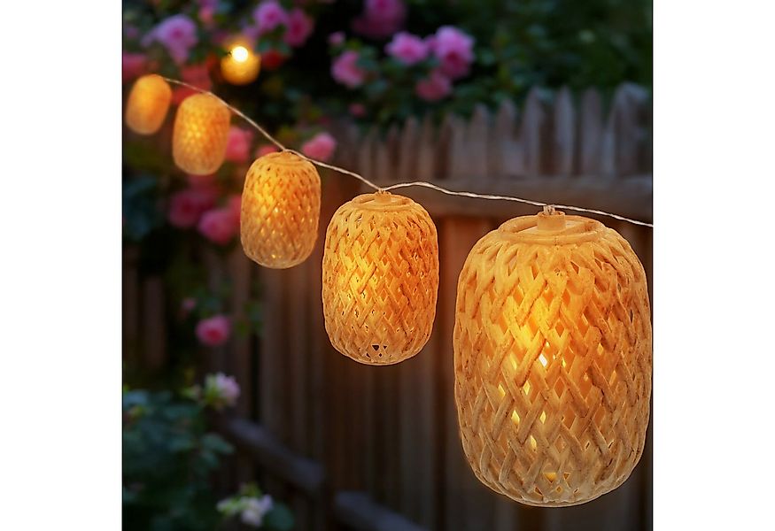 Spetebo LED-Lichterkette Solar Deko Beleuchtung mit 10 ovalen Lampions in R günstig online kaufen