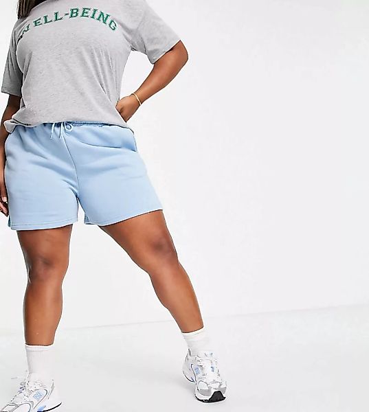 Missguided Plus – Shorts mit elastischem Bund in Blau günstig online kaufen