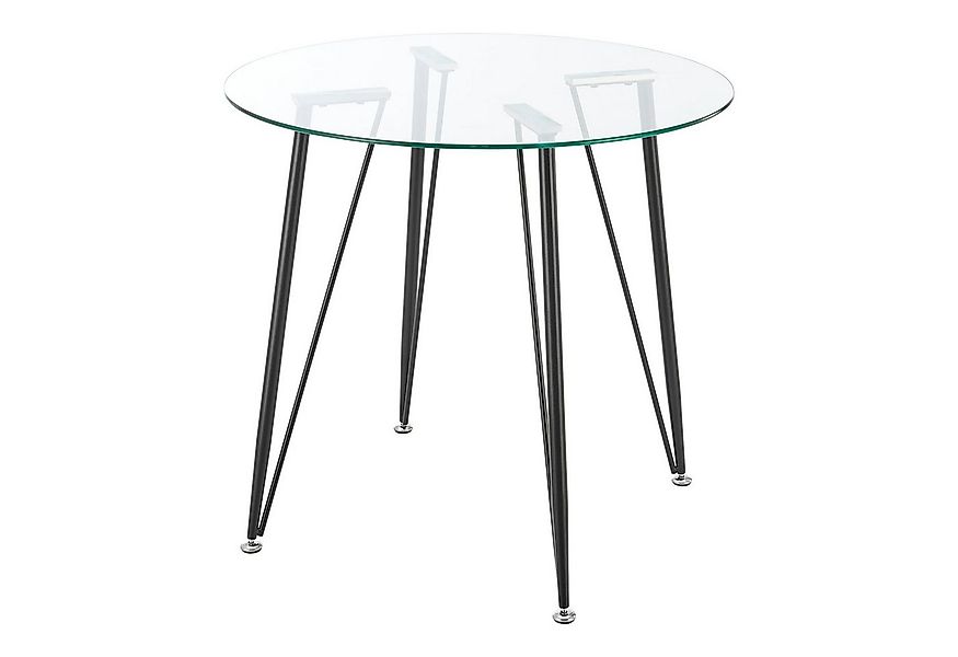 en.casa Esstisch, »Huittinen« Glastisch 72 x 80 cm Schwarz günstig online kaufen