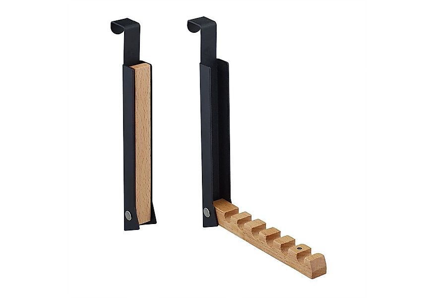 relaxdays Türhaken Klappbare Türgarderobe 2er Set, Türen, (2-St), schwarz günstig online kaufen
