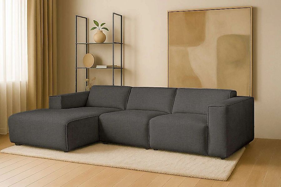 Home affaire Ecksofa "Noord mit Kedernaht, Breite 281 cm, L-Form" Cord, Str günstig online kaufen