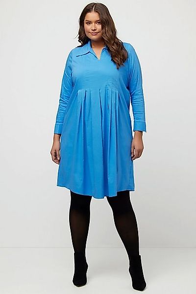 Ulla Popken Hemdblusenkleid Hemdblusenkleid A-Linie Hemdkragen 3/4-Arm günstig online kaufen