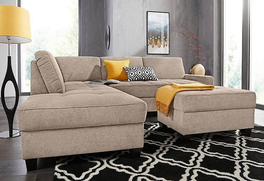 DOMO collection Ecksofa "Florentina zeitlos und elegant, Sitznähte als Desi günstig online kaufen