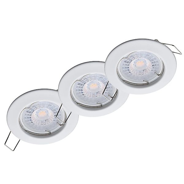 Oktaplex 3er Set Einbaustrahler Sedan 3-Stufen Dimmbar Warmweiß 3000K 380lm günstig online kaufen