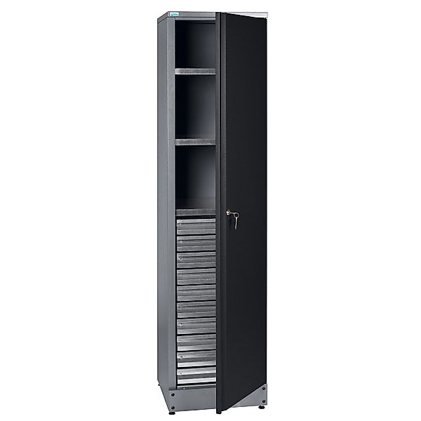 Küpper Materialschrank mit 1 Tür 10 Schubladen 180 cm Schwarz günstig online kaufen