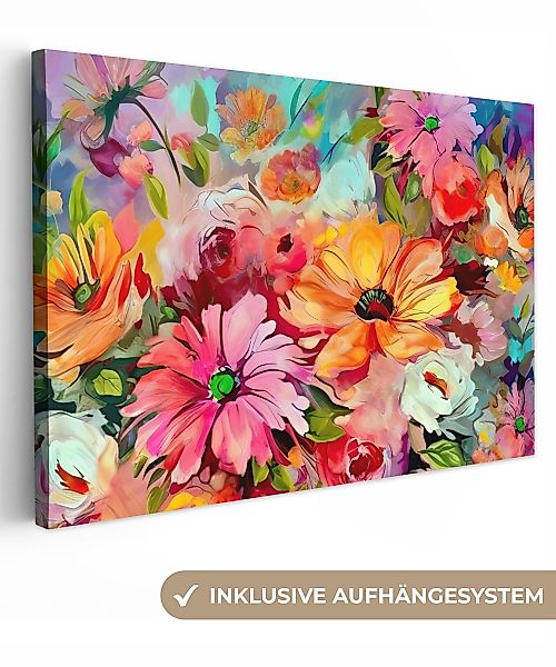 OneMillionCanvasses® Leinwandbild Blumen - Farbenfroh - günstig online kaufen