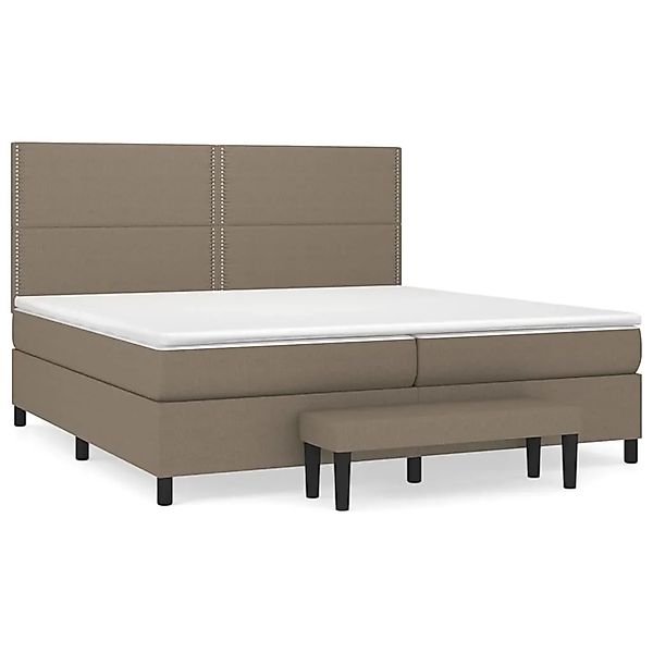 vidaXL Boxspringbett mit Matratze Taupe 200x200 cm Stoff1358411 günstig online kaufen