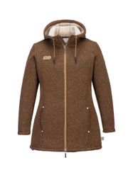 FirstB Kapuzenfleecejacke Damen Strickfleecemantel günstig online kaufen