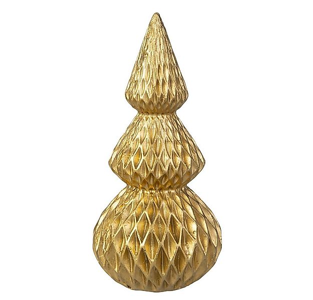 MICA Weihnachtsfigur Standdeko Tannenbaum - gold - ca. 7,5 x 7,5 x 16 cm günstig online kaufen
