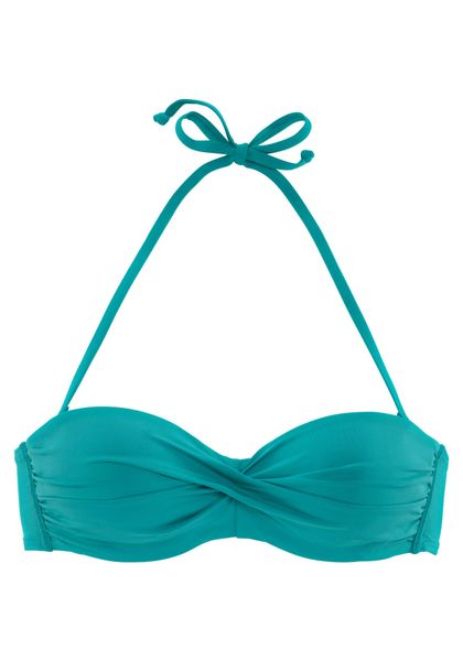 s.Oliver Bandeau-Bikini-Top "Spain" in unifarben mit Wickeloptik günstig online kaufen