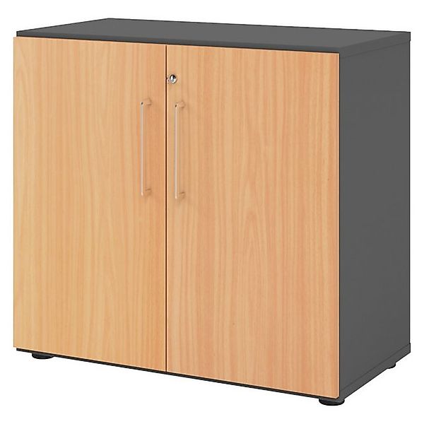 bümö Aktenschrank smart Büroschrank - 2 Ordnerhöhen Dekor: Graphit/Buche günstig online kaufen