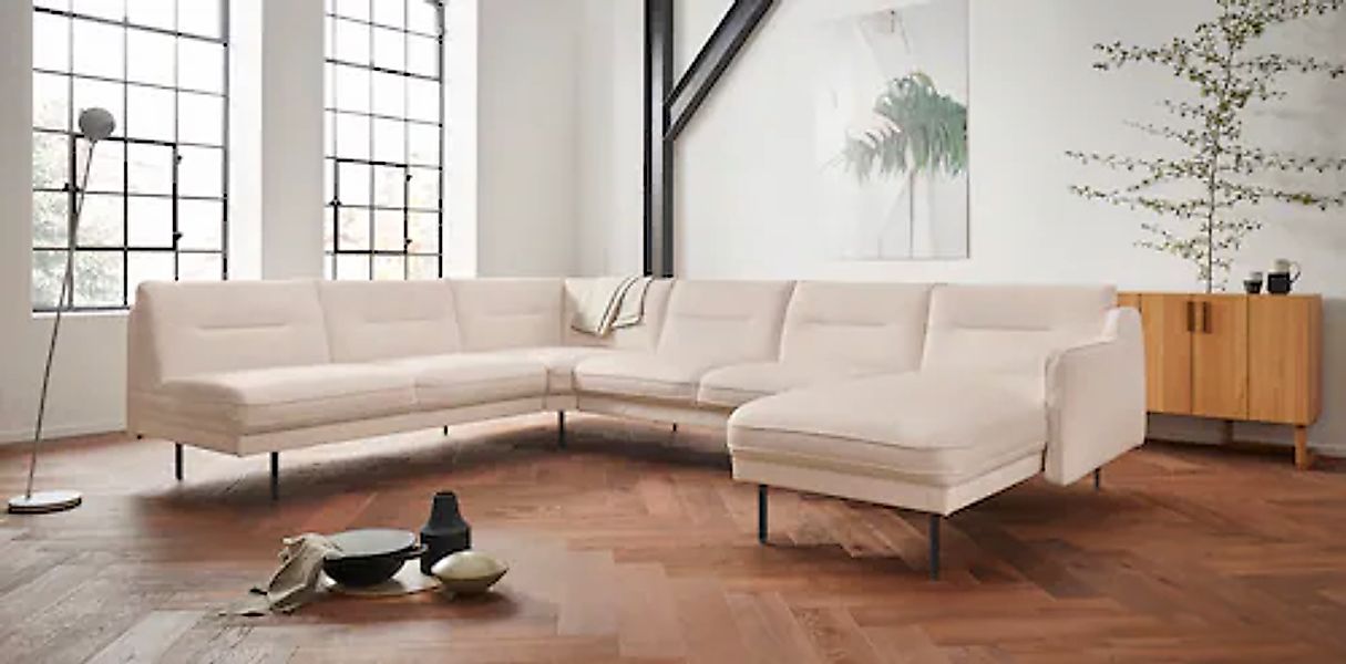 Home affaire Wohnlandschaft »Nordfyn U-Form« edles Design in 3 Bezugsqualit günstig online kaufen