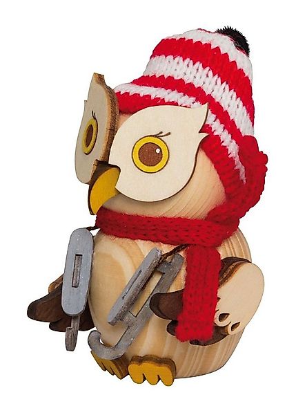 Kuhnert Dekofigur Mini-Eule mit Schlittschuhen - aus Holz gefertigt - ca. 7 günstig online kaufen