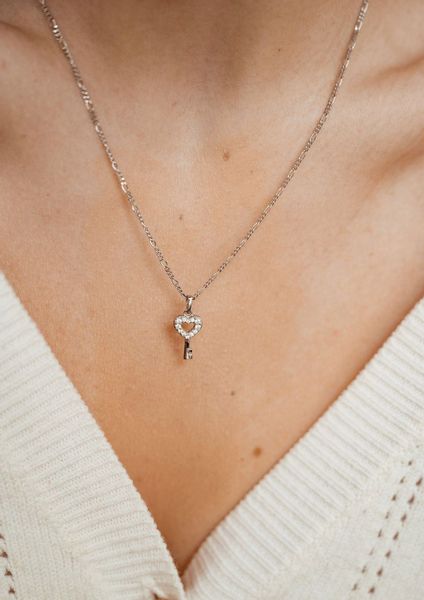 Hey Happiness Silberkette Herz Schlüssel Kristall günstig online kaufen