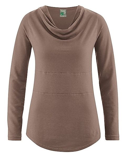 HempAge Langarmshirt DH250 Langarmshirt mit Wasserfallkragen günstig online kaufen